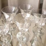 Suite of 5 glasses of red wine model jersey crystal of st louis