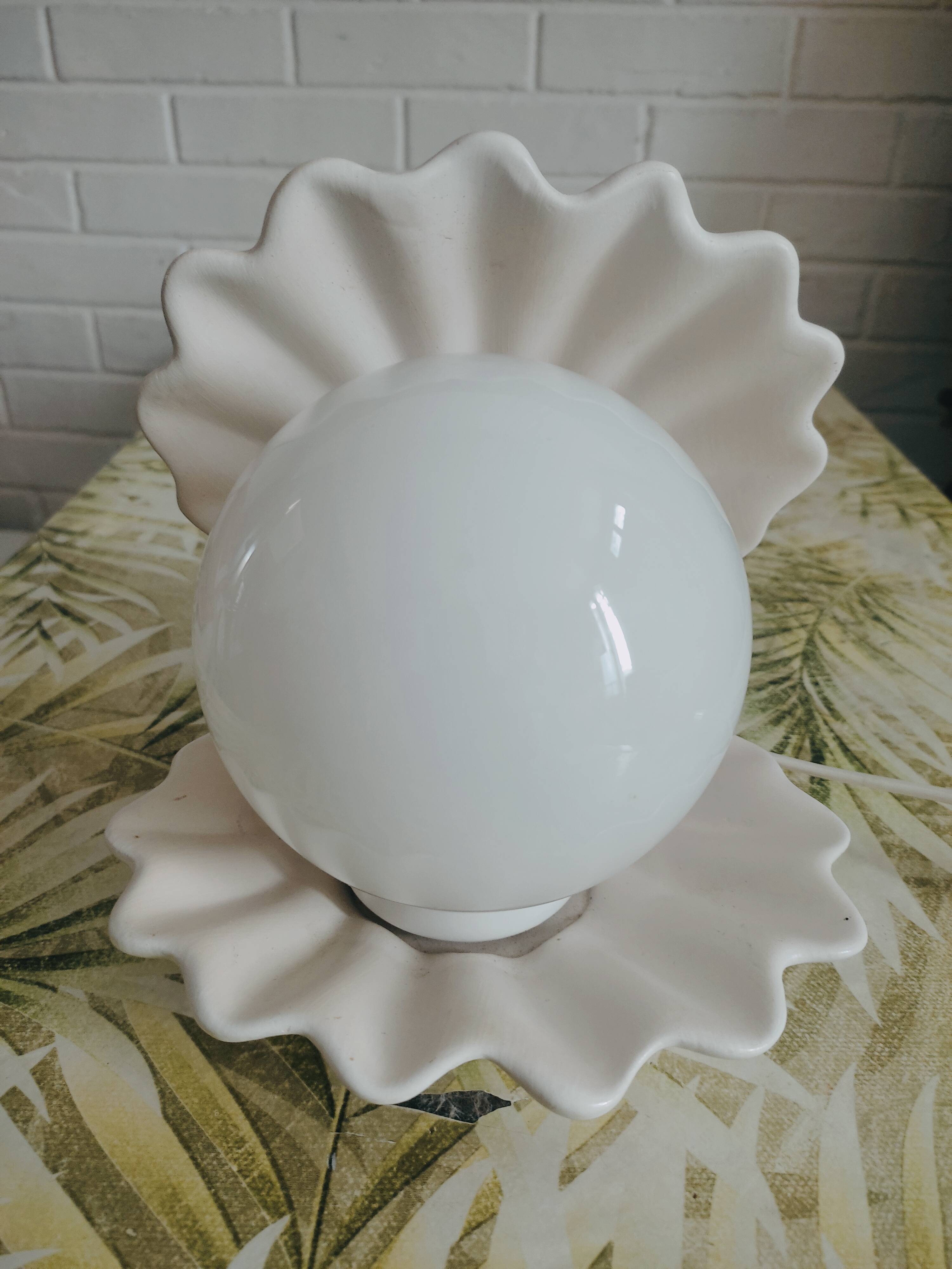 Shell and opaline lamp