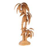 "Palm-coconut tree" floor lamp in rattan