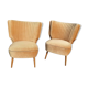 Cocktail armchairs shell back 60s 70s velvet