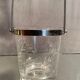 Cut crystal ice bucket with plant decoration and stainless steel frame