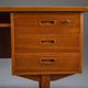 Mid-century Danish freestanding teak desk with raised lip edge, 1960s