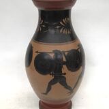 Reproduction of a Greek Attic-style black-figure vase depicting warriors