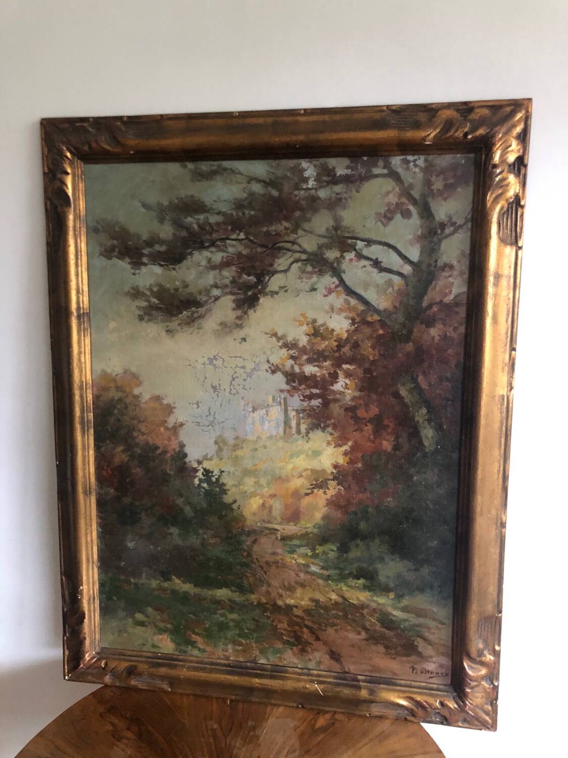 Oil on canvas 19th century landscape by Brunot