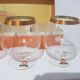 Set of six brandy glasses, transparent glass, gilding, Austria, 1960s.