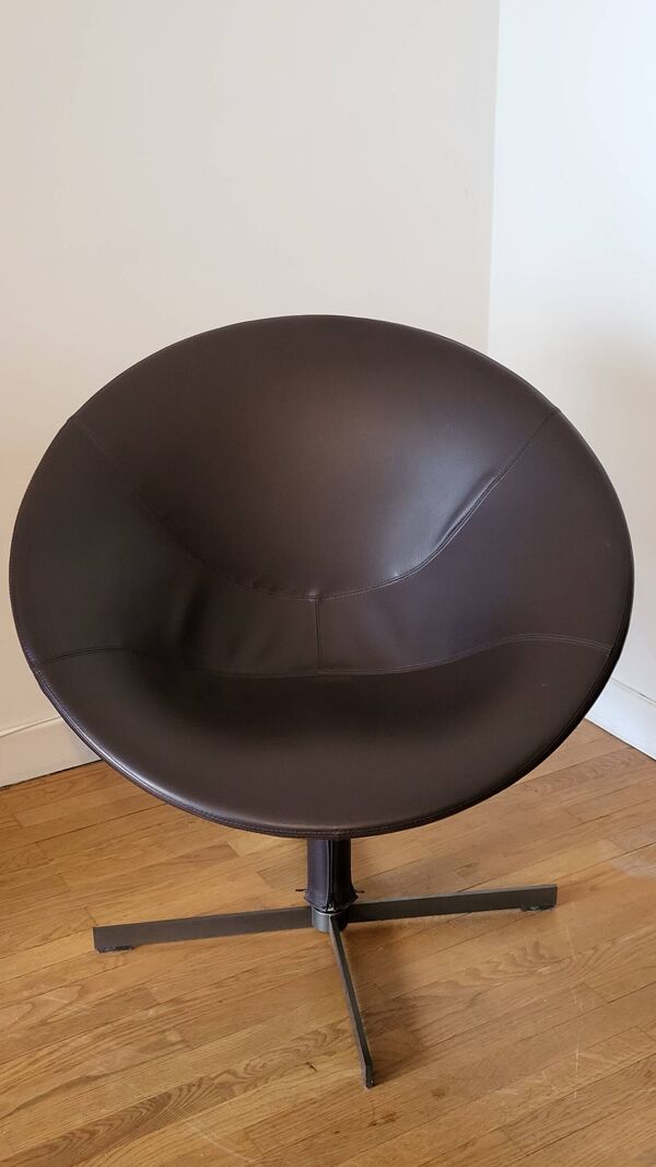 Fauteuil Zanotta Hillroad de Christophe Pillet cuir marron Italie 1990 Moderne