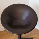Zanotta Hillroad armchair by Christophe Pillet brown leather Italy 1990 Modern