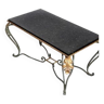 Coffee table, marble top, wrought iron base 20th century