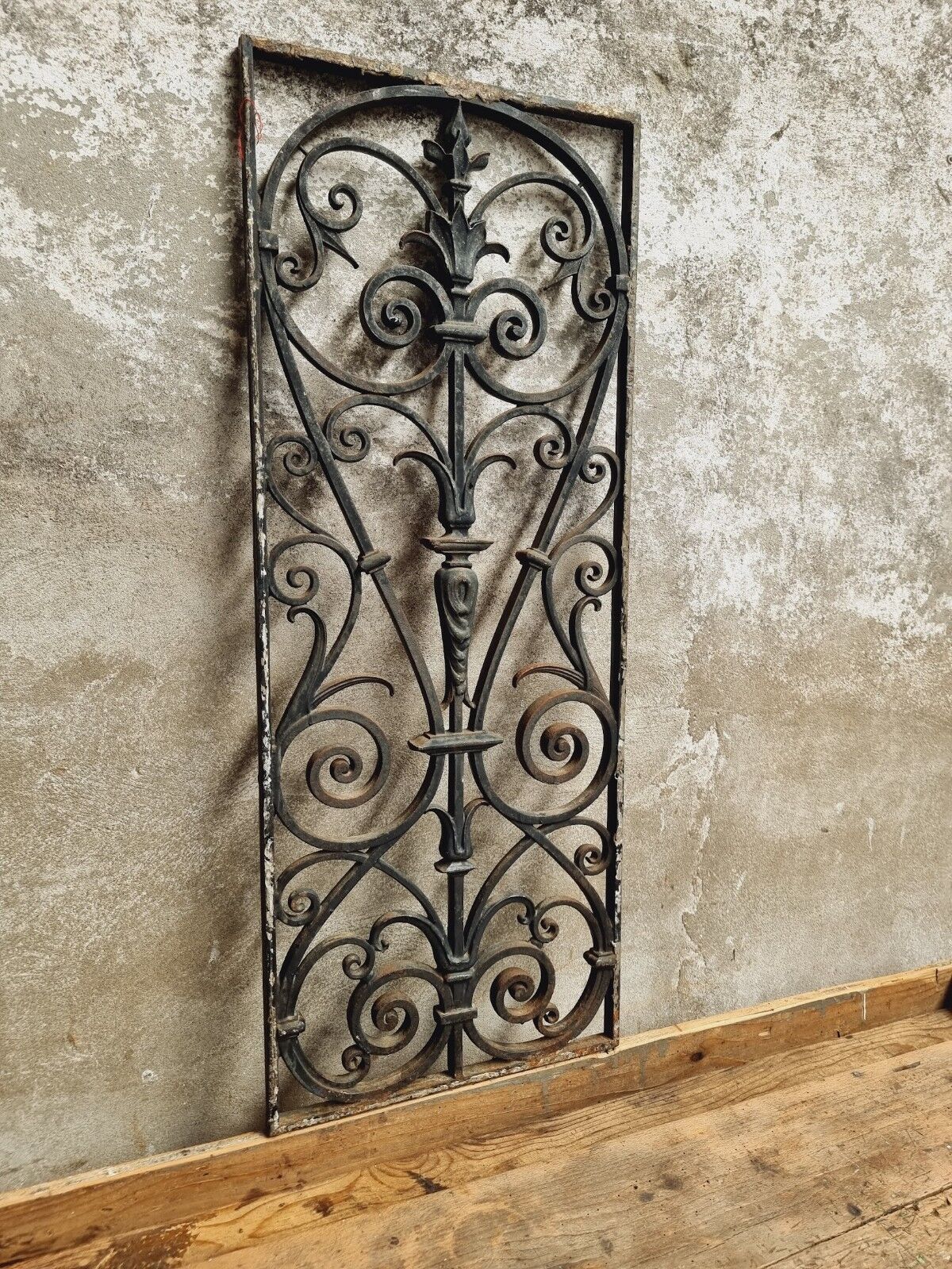 Old iron door grille window grille