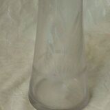 Engraved glass hyacinth vase heron decoration*