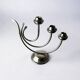 Art deco candlestick in stainless steel, 3 flames, Spain, 1970s