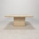 Table basse italienne en travertin, années 1980