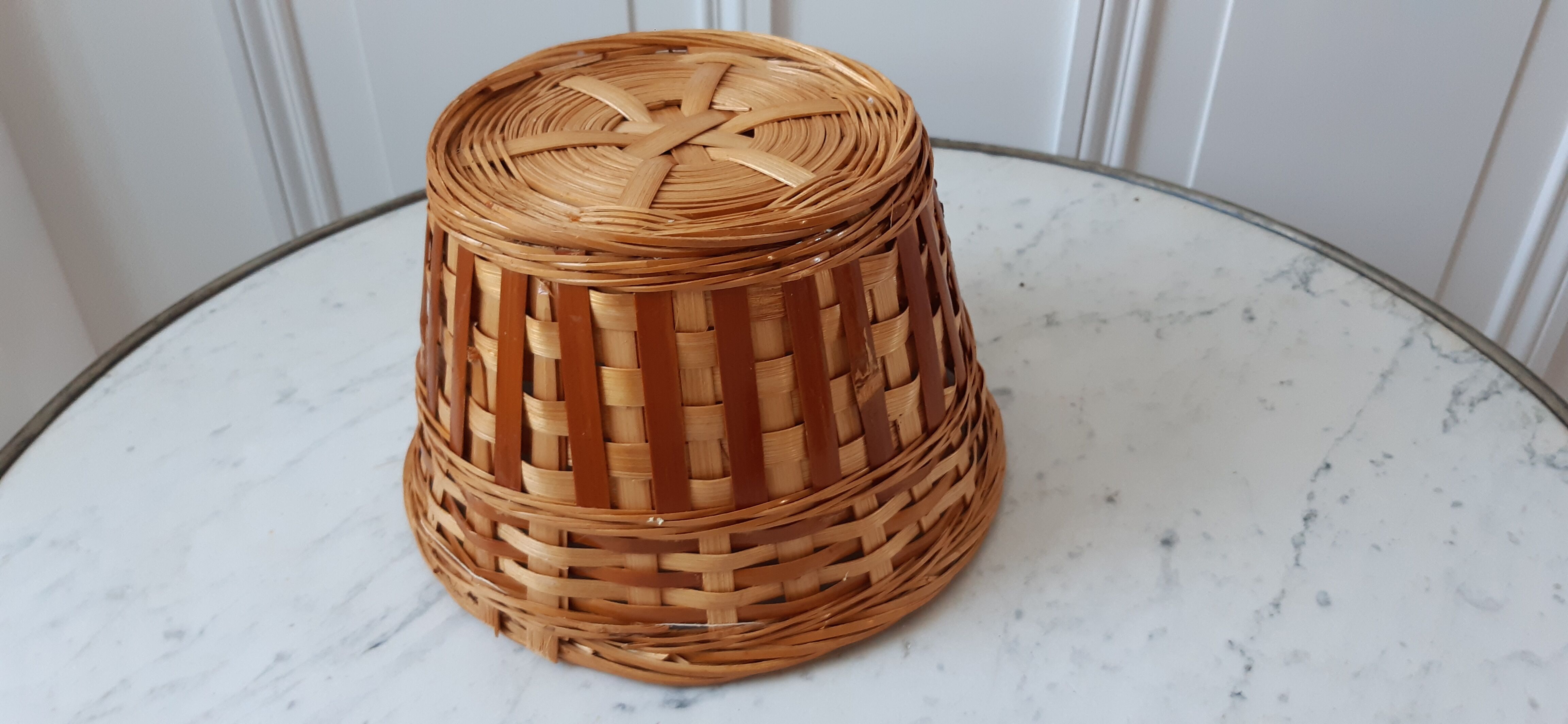 Panière / wicker pot rattan 70s