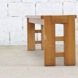 Vintage solid elm bench for Maison Regain