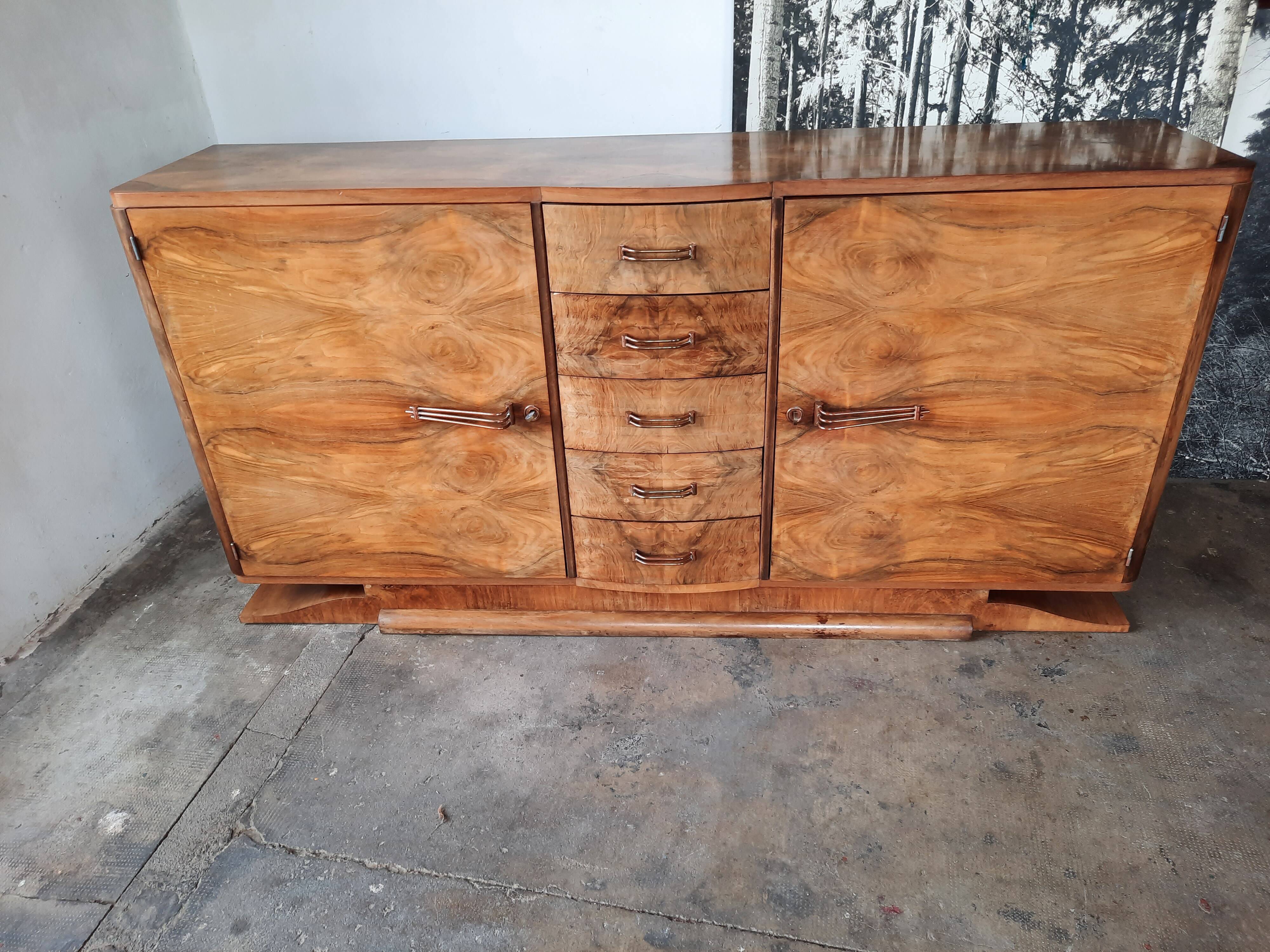 Art deco walnut sideboard