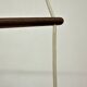 Mid-century design pendant lamp teak and opaline glass , 1970s