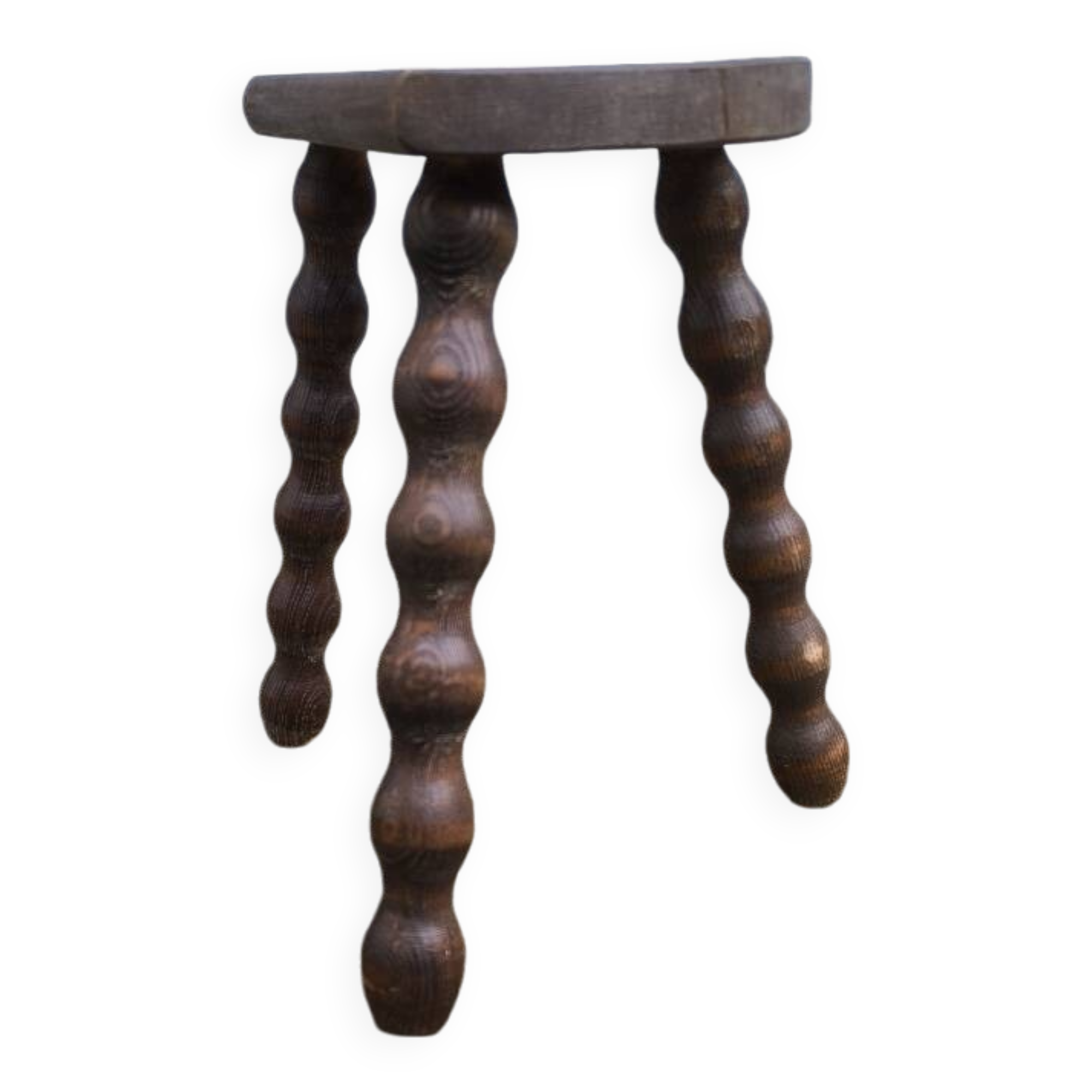 Solid wood tripod stool