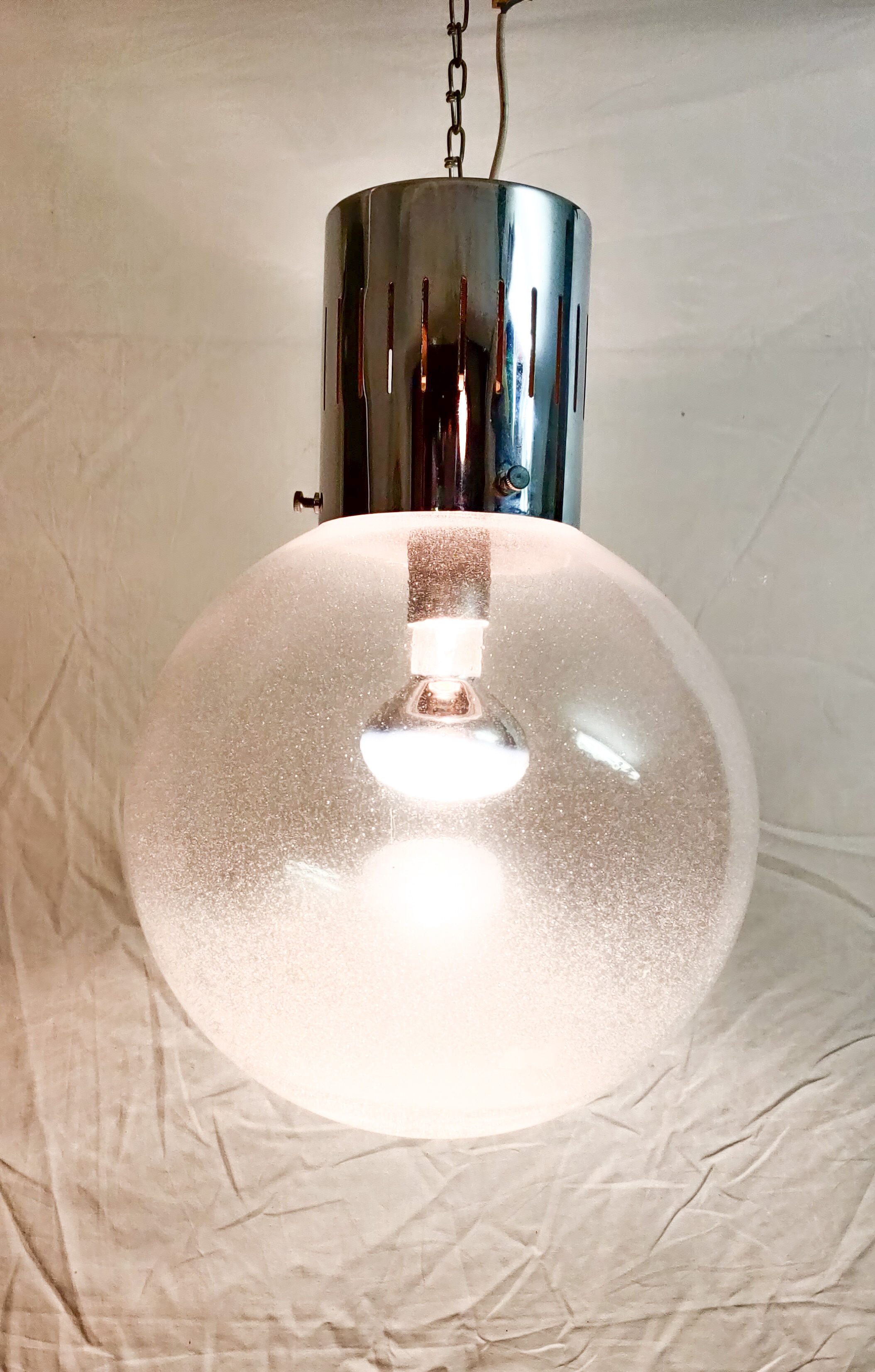Globe 1970 blown glass bulb hanging