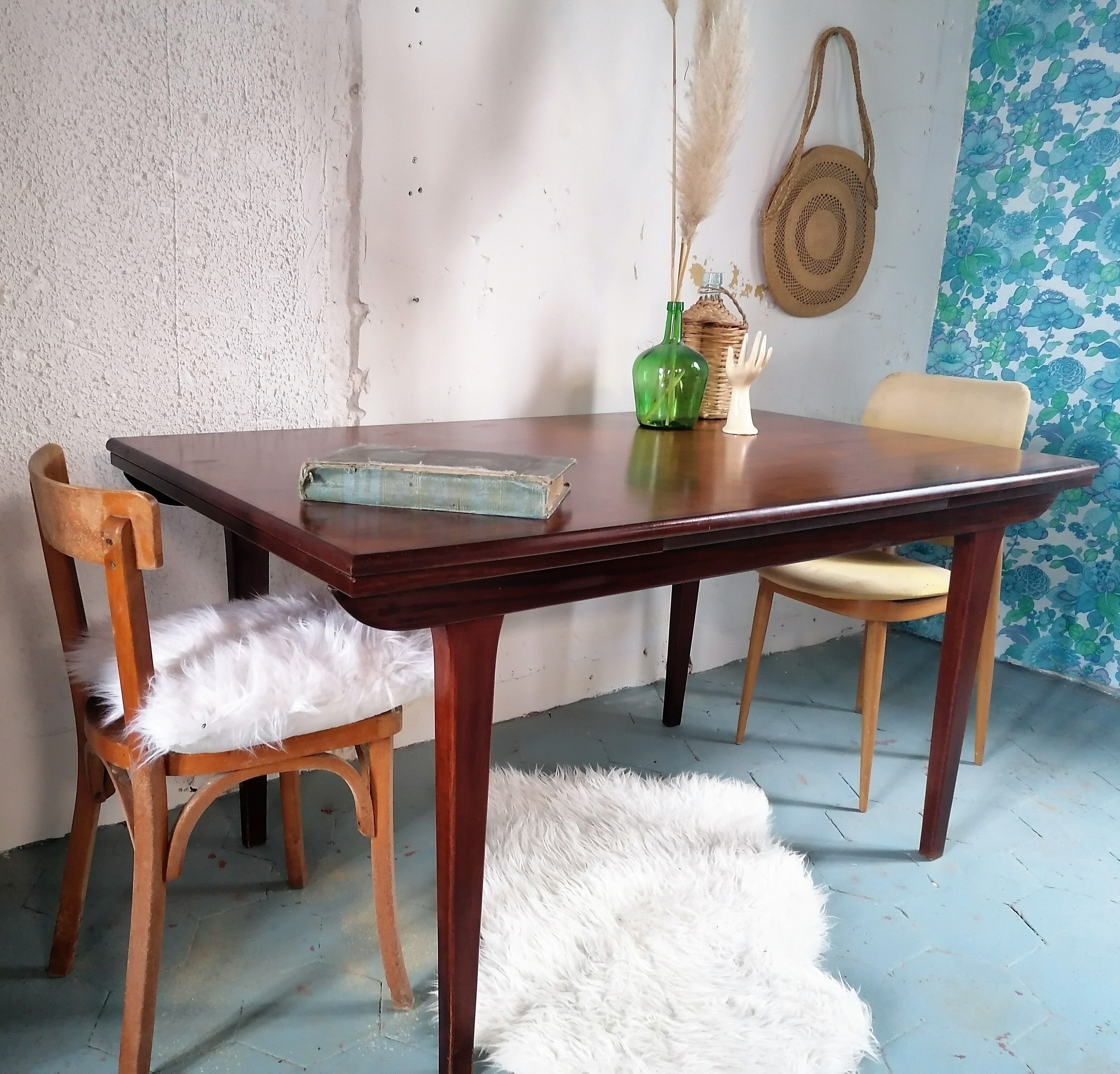 Table teck avec rallonges