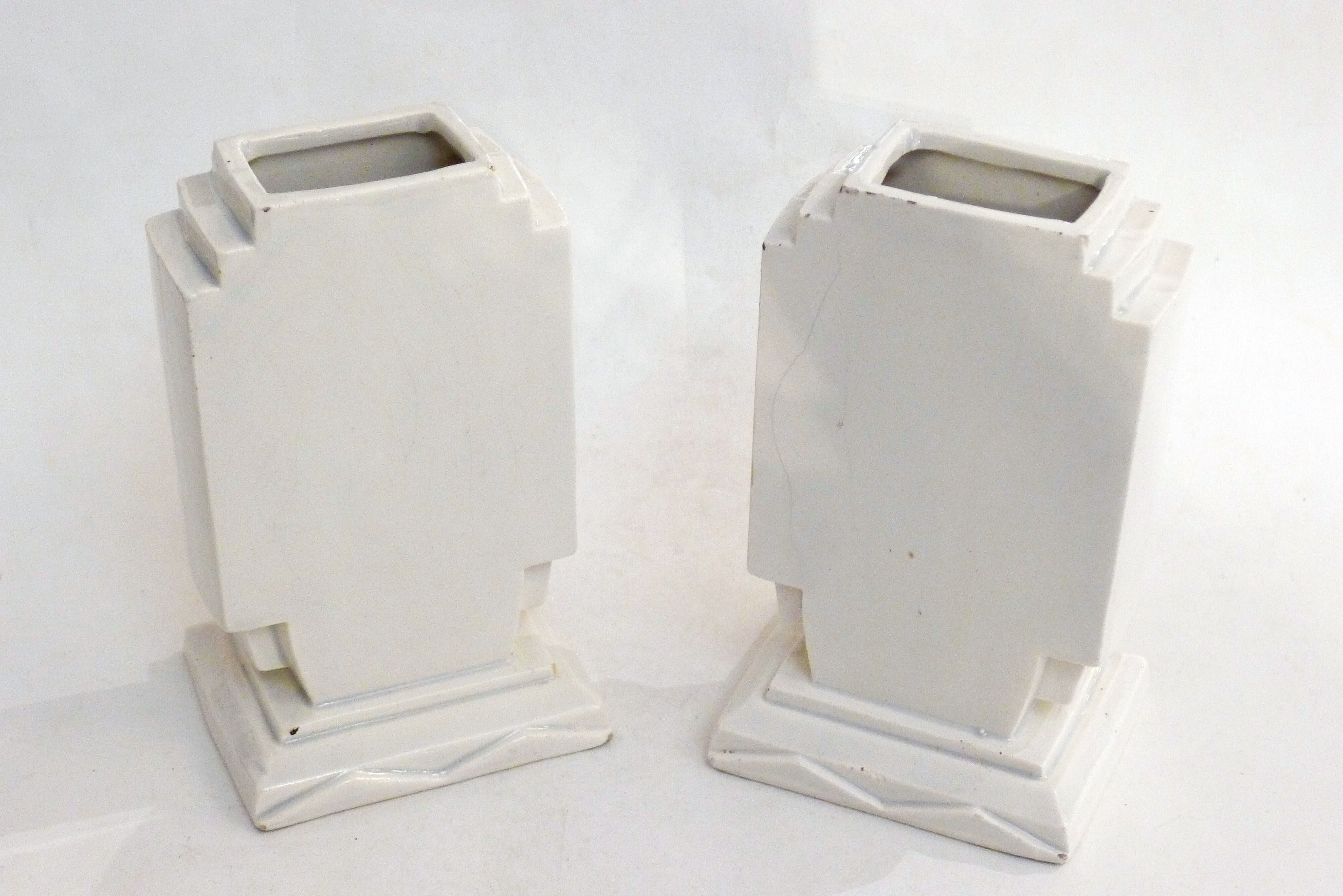 Pair of Art Deco flat vases