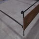 Black metal and rattan bed frame