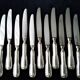 Box of 12 silver metal table knives SFAM Model Filet