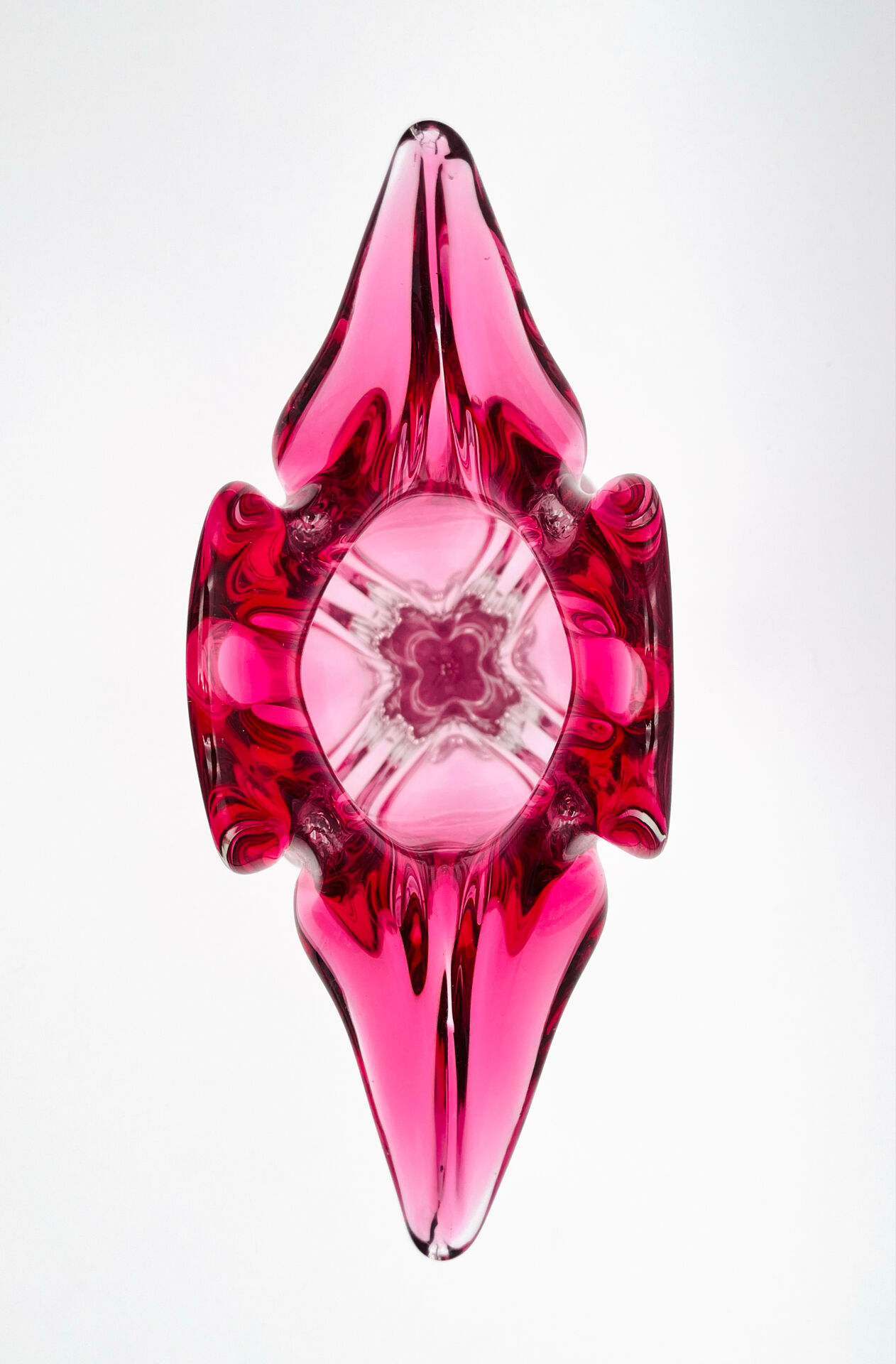 XXL Vase Josef Hospodka Chřibská Bohemian Crystal Rose 60s