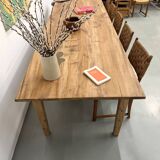 XXL solid walnut table with tapered legs