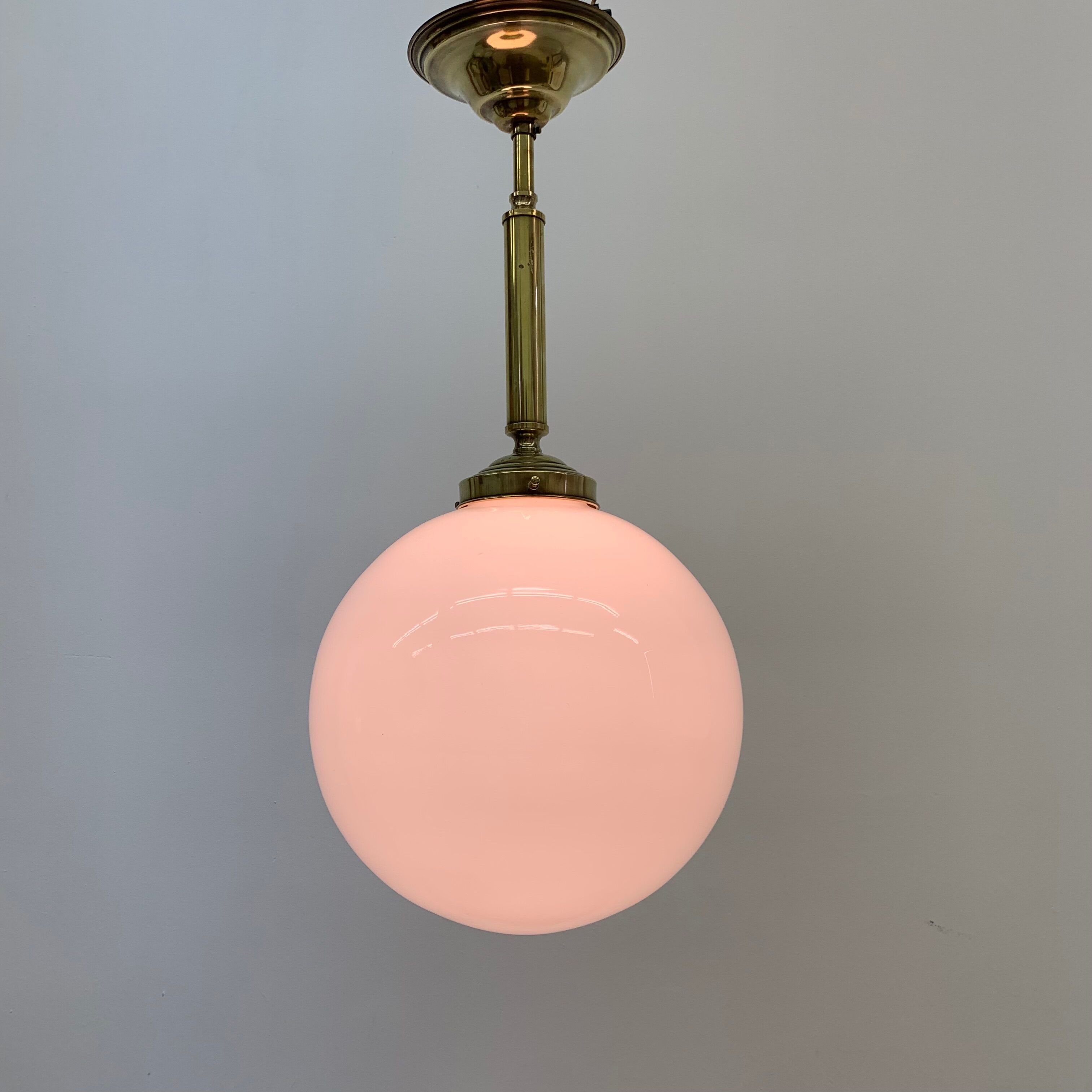 Antique Philips opaline glass hanging lamp, 1950’s