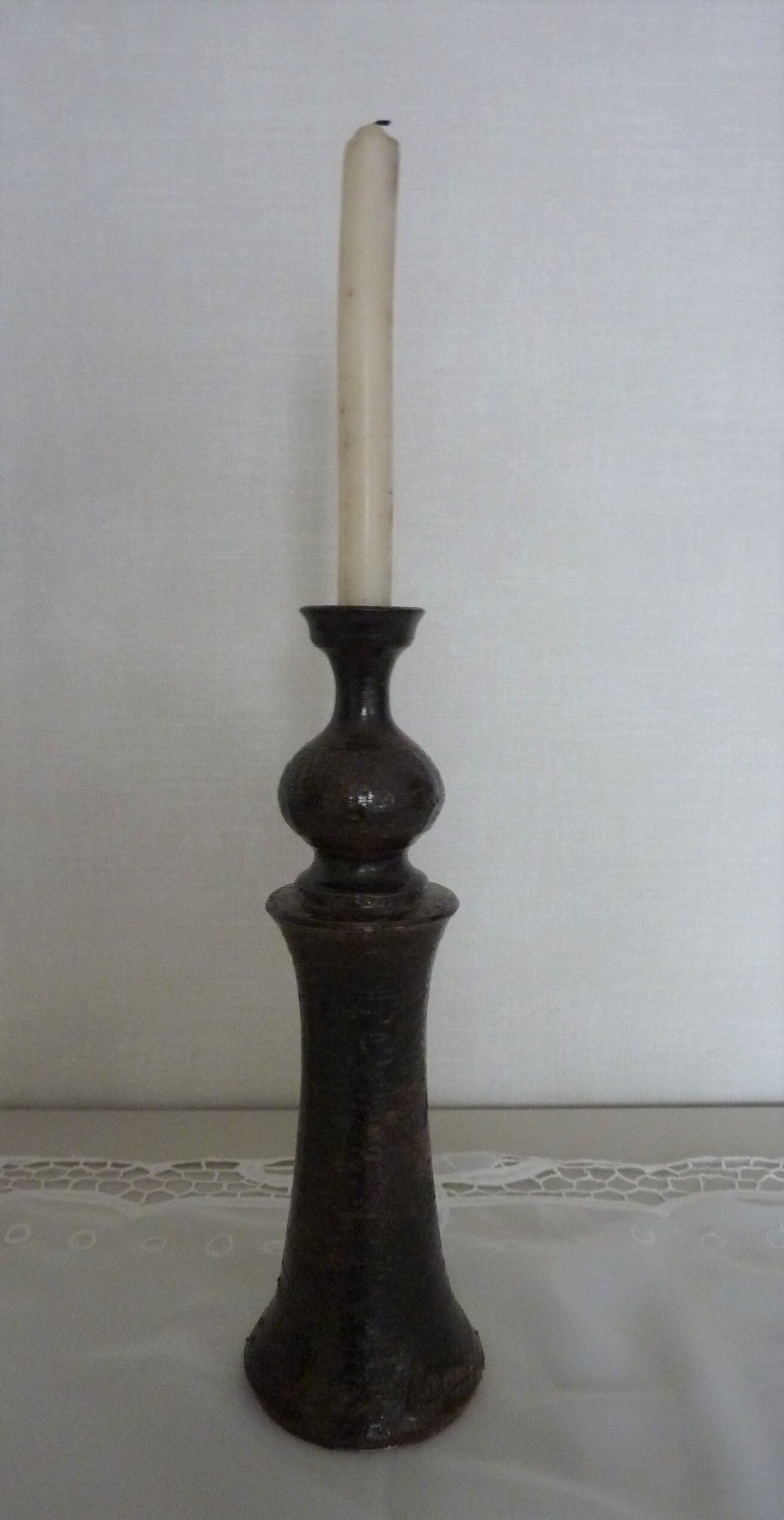 Ceramic candle holder signed Jean Marais authentic Vallauris