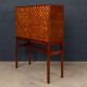 Vintage 20thc italian dry bar cabinet with 'woven' front decor on stand