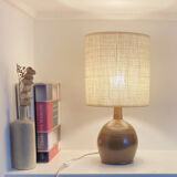 Stoneware and woven jute lamp