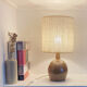 Lampe grès et jute tissée
