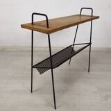 Vintage metal wood magazine rack