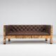 Werner Neumann sculptural birchwood sofa in birch bark and leather, The Netherlands