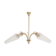 Tulip and spike chandelier with 4 fires 60s