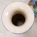 Paire de grands vases en céramique émaillée polychrome du milieu du siècle dernier