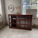 Mahogany sideboard with sliding glass doors