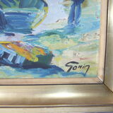 Oil board on panel depicting a signed seaside scene