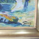 Oil board on panel depicting a signed seaside scene