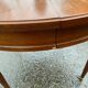 Round extendable dining table in Louis XVI style, 100cm with 2 extensions.
