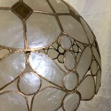 Mother-of-pearl and brass hanging lamp 1960s