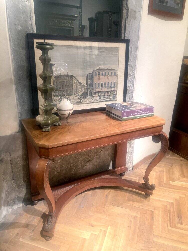 Art Nouveau Italian Wooden Console Table