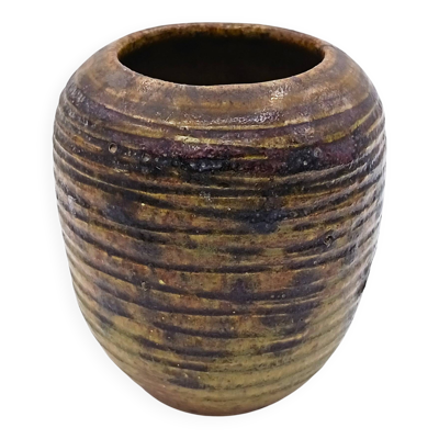 Vase en grès signé Eugène Lion ,Puisaye