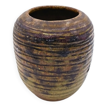 Vase en grès signé Eugène Lion ,Puisaye