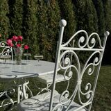 New garden furniture - wrought iron - Arras round table and 4 Lily chairs
