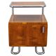 Restored Bauhaus chrome and walnut nightstand, Czechoslovakia 1940s