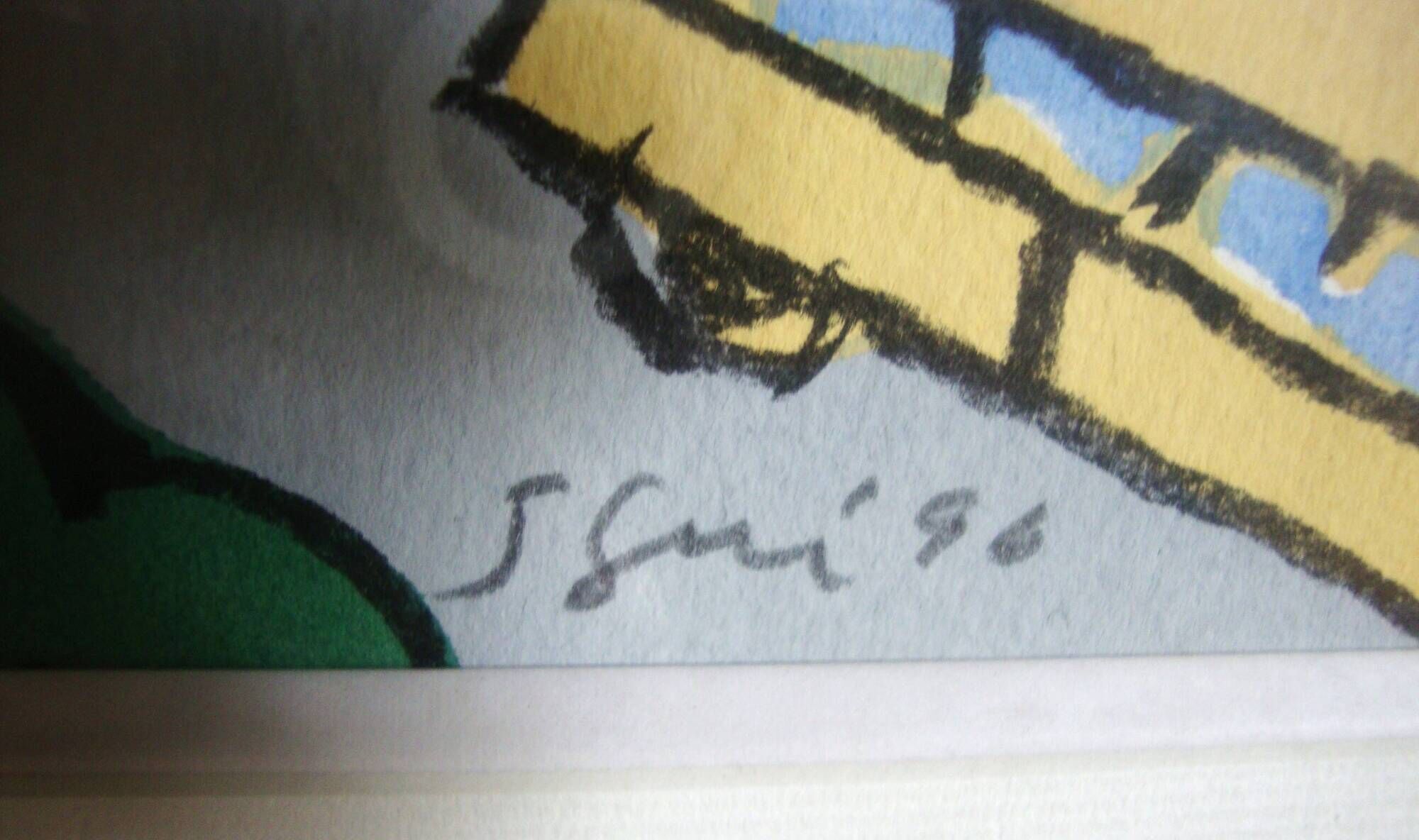 Antonio segui original lithograph from 1996 signed "the songs of the city"