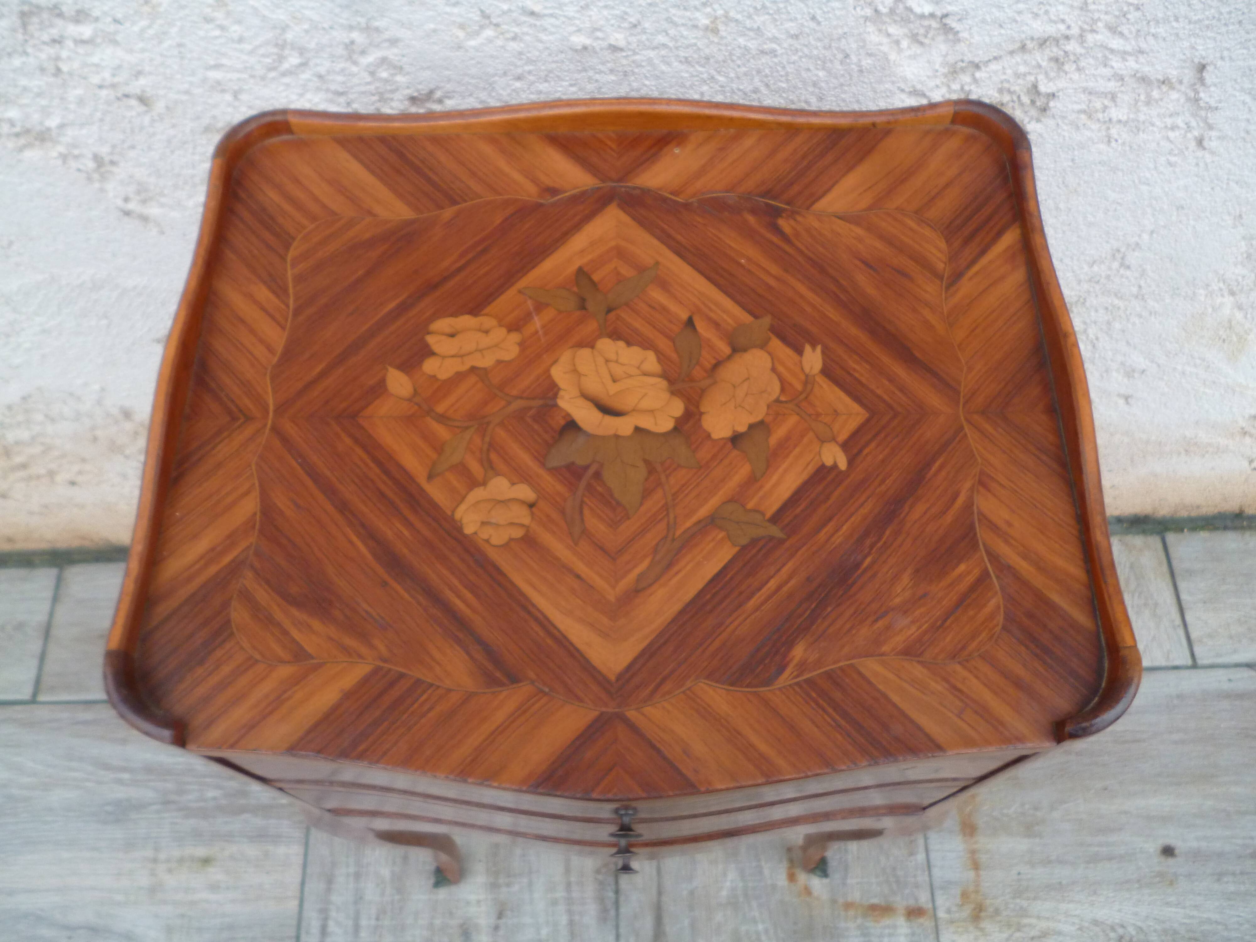 Bedside in marquetry style Louis XV