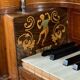 Piano table in rosewood with mother-of-pearl and fruitwood marquetry circa 1830.